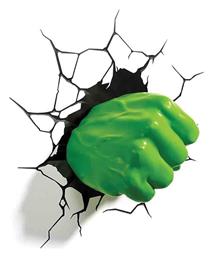 3DLightFX Παιδικό Φωτιστικό Τοίχου Led Πλαστικό Hulk Πράσινο