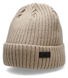 4F Beanie Ανδρικός Σκούφος με Rib Πλέξη σε Καφέ χρώμα