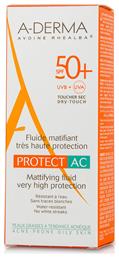 A-Derma Mattifying Fluid Protect AC Αντηλιακή Κρέμα Προσώπου SPF50 40ml