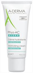 A-Derma Phys-AC 24ωρη Ενυδατική Κρέμα Προσώπου για Λιπαρές Επιδερμίδες κατά της Ακμής 40ml