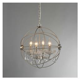 Aca Catania Πολυέλαιος 4xE14 Ø40cm με Κεράκια Ασημί AD15004