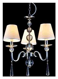 Aca Evita Πολυέλαιος 3xE14 με Καπέλα Ασημί AD90043D