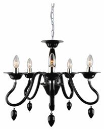 Aca Firenze Πολυέλαιος 5xE14 με Κεράκια Μαύρος SF3631105