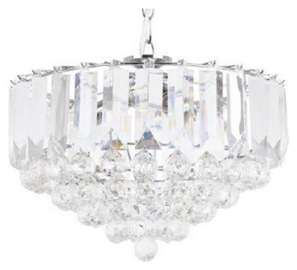 Aca Grappa Πολυέλαιος 3xE14 Ø38.5cm με Κρύσταλλα Διάφανος SF175323PC