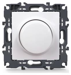 Aca Prime Χωνευτός Διακόπτης Dimmer χωρίς Πλαίσιο Απλός Περιστροφικός 300W σε Λευκό Χρώμα