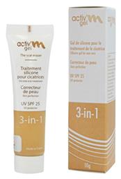 Activ’m Scar Gel 3 In 1 Silicone Gel Scar Treatment Spf25 Αγωγή Gel Πρόληψη & Αντιμετώπιση Του Σχηματισμού Υπερτροφικών Ουλών & Χηλοειδών Δείκτη Αντηλιακής Προστασίας 10g