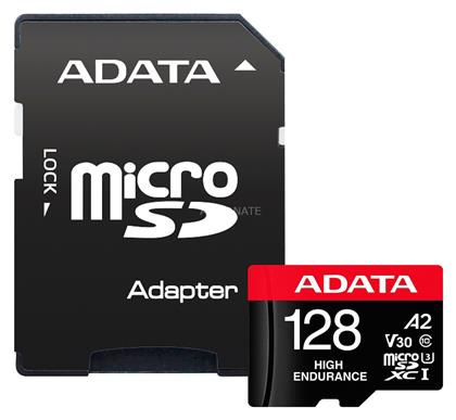 Adata High Endurance microSDXC 128GB Class 10 U3 V30 A2 UHS-I με αντάπτορα