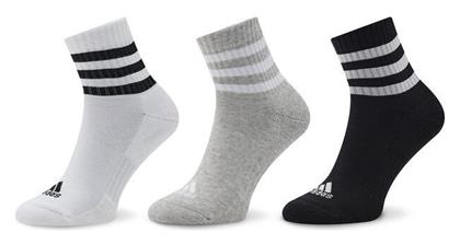 Adidas 3-stripes Cushioned Αθλητικές Κάλτσες Γκρι 3 Ζεύγη