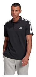 Adidas Aeroready Essentials 3-Stripes Ανδρική Μπλούζα Polo Κοντομάνικη Μαύρη