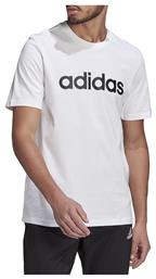 Adidas Essentials Linear Ανδρικό T-shirt Λευκό με Λογότυπο