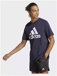 Adidas Essentials Single Ανδρικό T-shirt Μπλε με Στάμπα