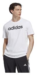 Adidas Essentials Single Jersey Linear Embroidered T-shirt Λευκό