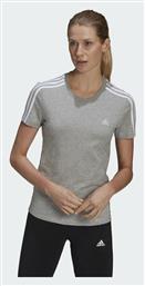 Adidas Essentials Slim 3-Stripes Αθλητικό Γυναικείο T-shirt Γκρι