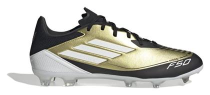 Adidas F50 League Messi FG/MG Χαμηλά Ποδοσφαιρικά Παπούτσια με Τάπες Gold Metallic / Cloud White / Core Black