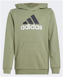 Adidas Fleece Παιδικό Φούτερ με Κουκούλα και Τσέπες Πράσινο