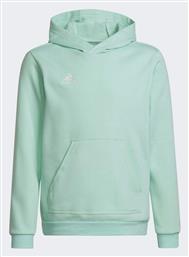 Adidas Fleece Παιδικό Φούτερ με Κουκούλα και Τσέπες Πράσινο Entrada 22 από το MybrandShoes