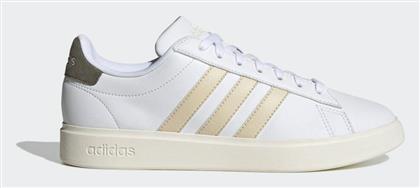 Adidas Grand Court Cloudfoam Γυναικεία Sneakers Cloud White / Sand Strata / Olive Strata