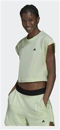 Adidas Κοντομάνικο Αθλητικό Crop Top Almost Lime