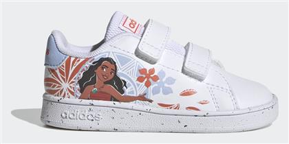 Adidas Παιδικά Sneakers Disney Advantage Moana Hook-and-Loop με Σκρατς Λευκά