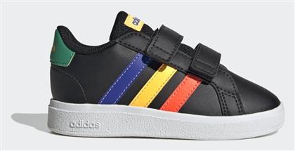 Adidas Παιδικά Sneakers Grand Court Lifestyle Hook με Σκρατς Μαύρα