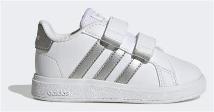 Adidas Παιδικά Sneakers Grand Court με Σκρατς Cloud White / Matte Silver / Matte Silver από το Dpam