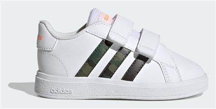 Adidas Παιδικά Sneakers Grand Court με Σκρατς Cloud White / Screaming Orange από το Dpam