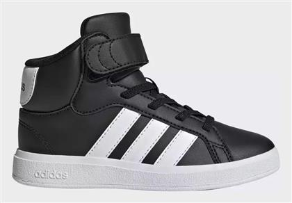 Adidas Grand Court Παιδικά Sneakers High με Σκρατς Μαύρα