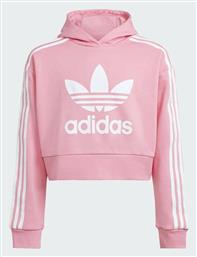 Adidas Παιδικό Φούτερ Cropped με Κουκούλα Ροζ από το Spartoo