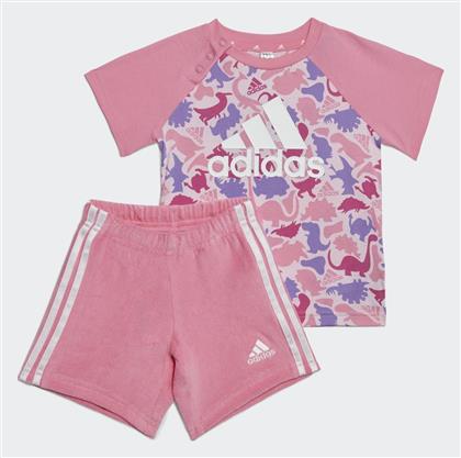 Adidas Παιδικό Σετ με Σορτς Καλοκαιρινό 2τμχ Ροζ Dino Camo Allover Print