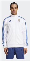 Adidas Real Madrid Dna Ανδρική Ζακέτα Λευκή