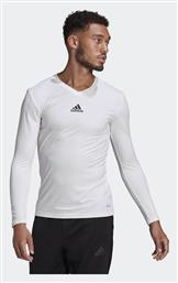 Adidas Team Base Ανδρική Αθλητική Μπλούζα Μακρυμάνικη με Λαιμόκοψη Τύπου V Λευκή