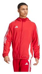 Adidas Tiro Ανδρική Ζακέτα με Φερμουάρ και Κουκούλα Red