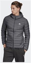 Adidas Varilite Soft 3-Stripes Ανδρικό Μπουφάν Puffer για Χειμώνα Carbon