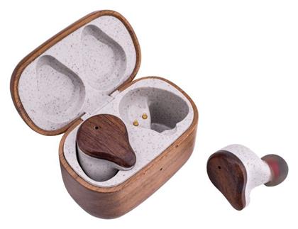 Akai BTE-W300ENC In-ear Bluetooth Handsfree Ακουστικά με Θήκη Φόρτισης Bamboo