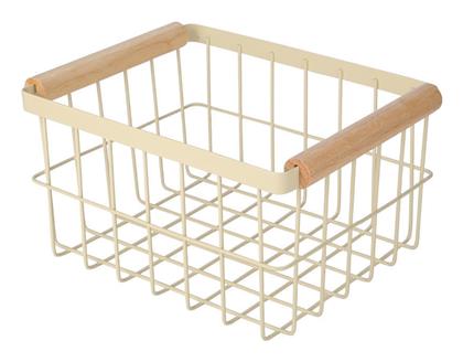 Allure Διακοσμητικό Καλάθι Μεταλλικό με Χερούλια Μπεζ 24x18x13εκ. Estia