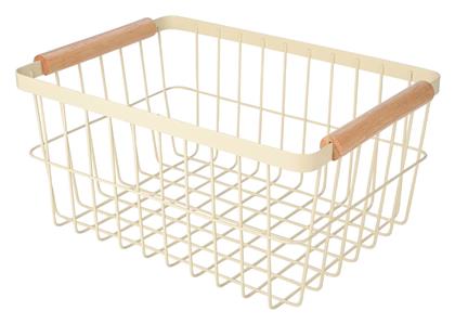 Allure Διακοσμητικό Καλάθι Μεταλλικό με Χερούλια Μπεζ 33x22x15εκ. Estia