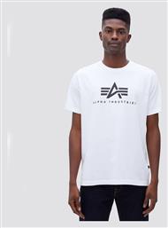 Alpha Industries Basic Print Ανδρικό T-shirt Λευκό με Λογότυπο