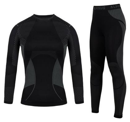 Alpinus Active Base Layer Γυναικείο Σετ Ισοθερμικών Μαύρο