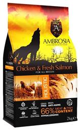 Ambrosia Chicken & Fresh Salmon All Breeds 12kg Ξηρά Τροφή χωρίς Σιτηρά για Ενήλικους Σκύλους με Σολομό και Κοτόπουλο