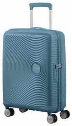 American Tourister Soundbox Spinner Expandable Βαλίτσα Καμπίνας με ύψος 55cm σε Γαλάζιο χρώμα από το Plus4u