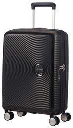 American Tourister Soundbox Spinner Expandable Βαλίτσα Καμπίνας με ύψος 55cm σε Μαύρο χρώμα