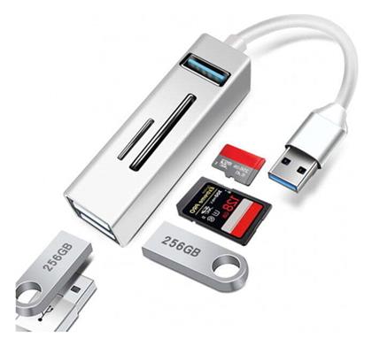 Andowl Q-hu803 USB 3.0 Hub 3 Θυρών με σύνδεση USB-A Ασημί