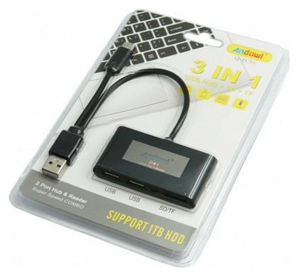 Andowl Q-JC86 USB 2.0 Hub 3 Θυρών με σύνδεση USB-A (Q-JC86)