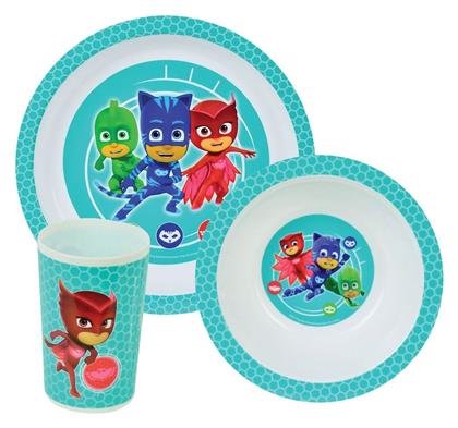 Ango Σετ Φαγητού Pj Masks από Πλαστικό Μπλε 3τμχ για 6+ μηνών