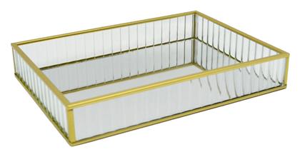 Ankor Διακοσμητικός Δίσκος Γυάλινος Ορθογώνιος με Καθρέπτη 25x18x4cm