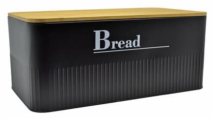 Ankor Ψωμιέρα με Καπάκι Μεταλλική Μαύρη 42x23.5x17cm