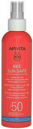 Apivita Bee Sun Safe Hydra Melting Ultra Light Αδιάβροχη Αντηλιακή Λοσιόν Προσώπου και Σώματος SPF50 σε Spray 200ml