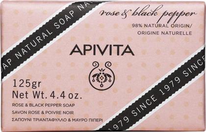 Apivita Natural Soap με Τριαντάφυλλο & Μαύρο Πιπέρι 125gr