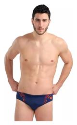 Arena Ανδρικό Μαγιό Slip Dark Blue/Orange με Σχέδια από το Z-mall