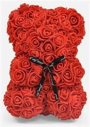 Αρκουδάκι από Τεχνητά Τριαντάφυλλα Κόκκινο 40cm σε Κουτί